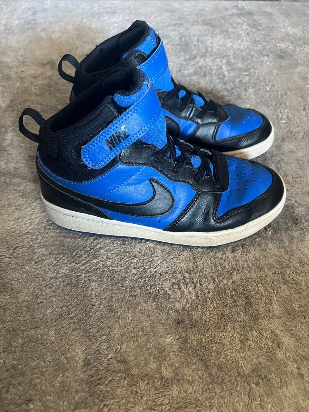 Nike Kids High-Top Sneakers in Blue and Black